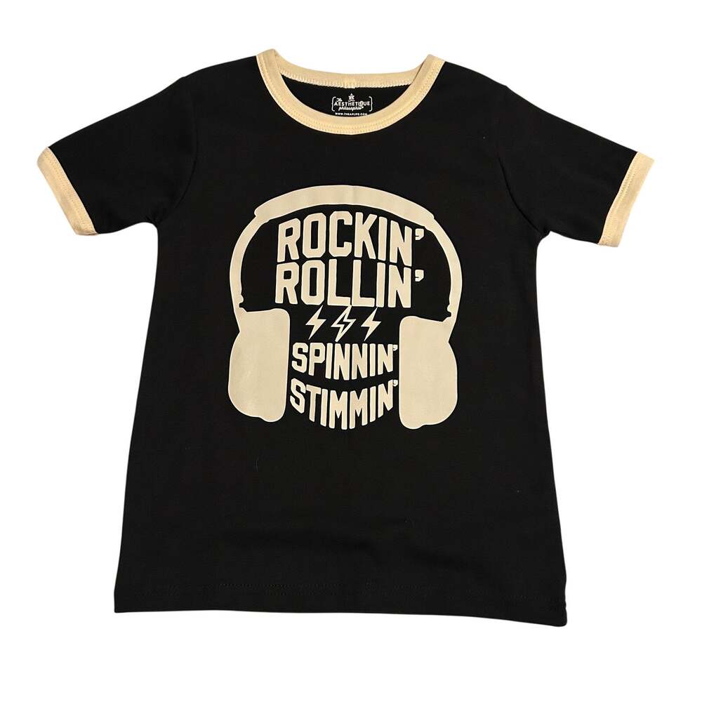 The Asthetique Philosophie Stimmin' Graphic Tee 6T NWOT Black Cream
